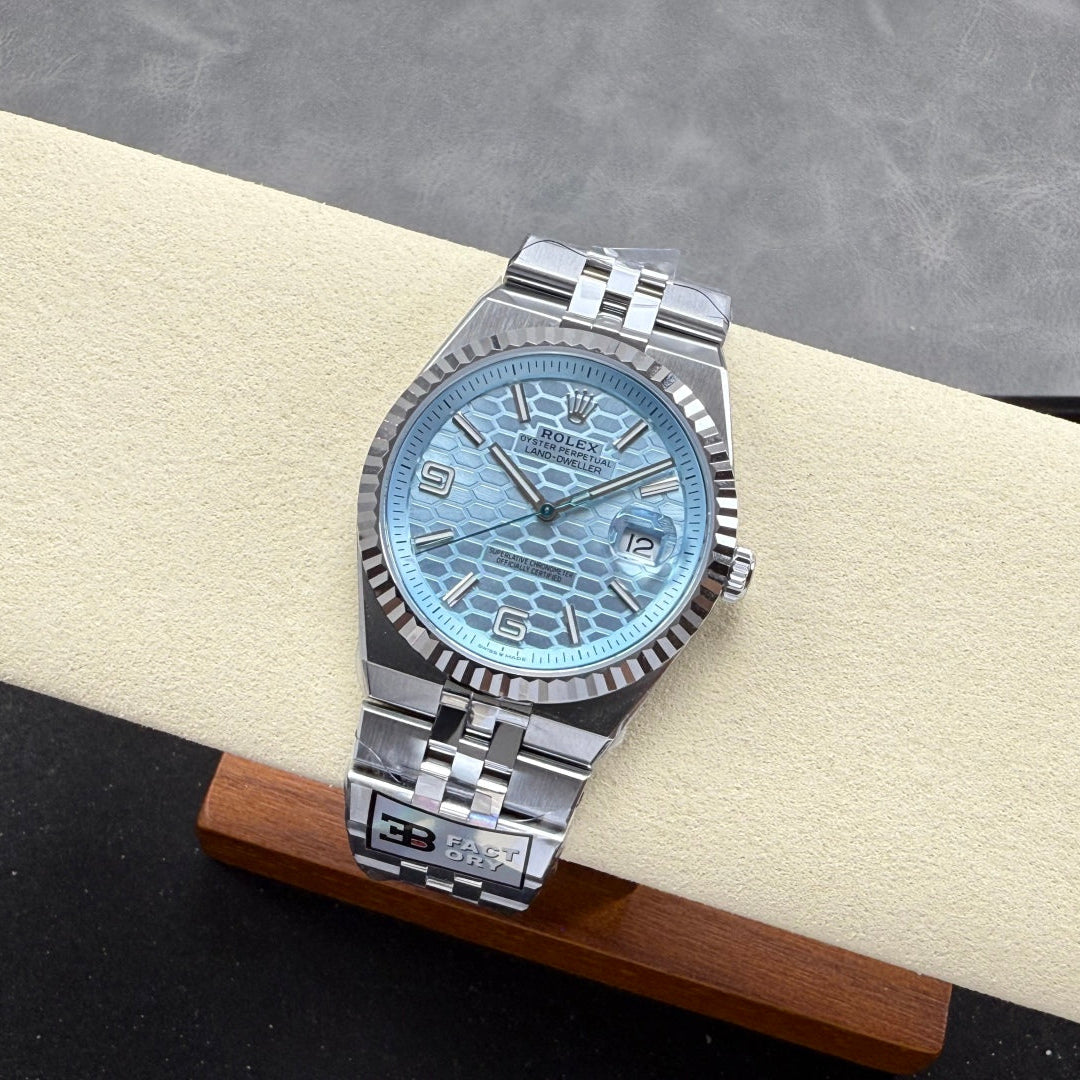 Rolex "Land-Dweller" Silver Blue Dial