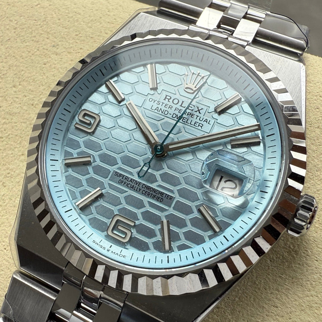 Rolex "Land-Dweller" Silver Blue Dial