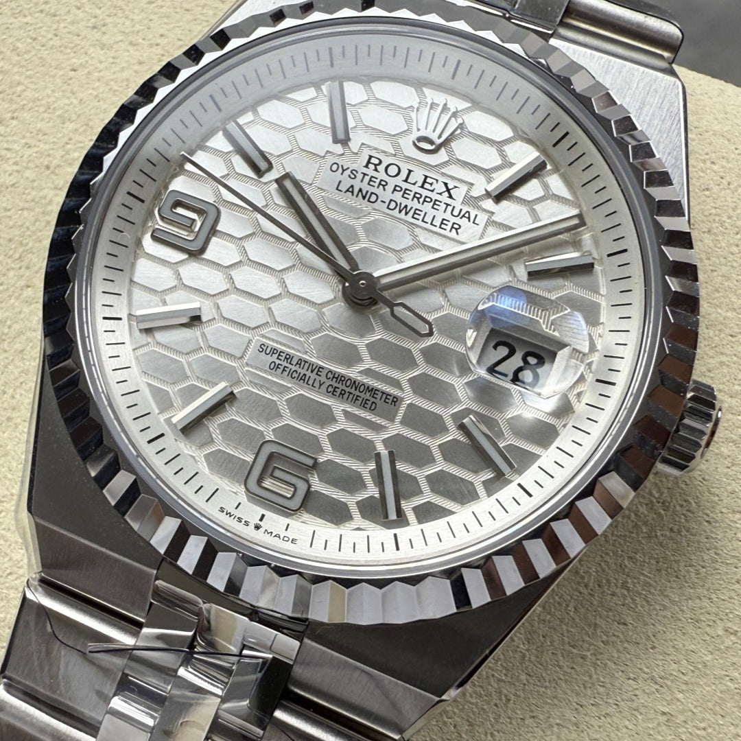 Rolex "Land-Dweller" Silver White Dial