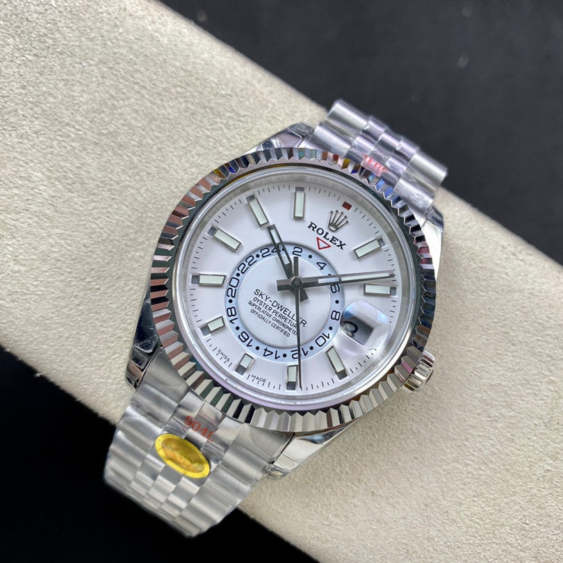 Rolex Sky Dweller White Dial Silver