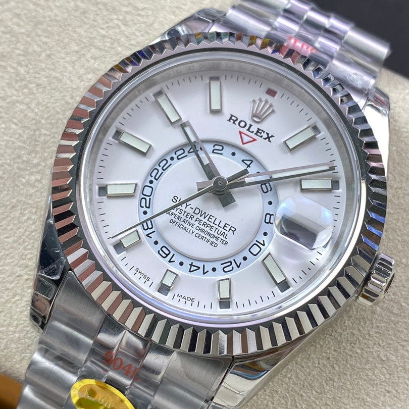Rolex Sky Dweller White Dial Silver