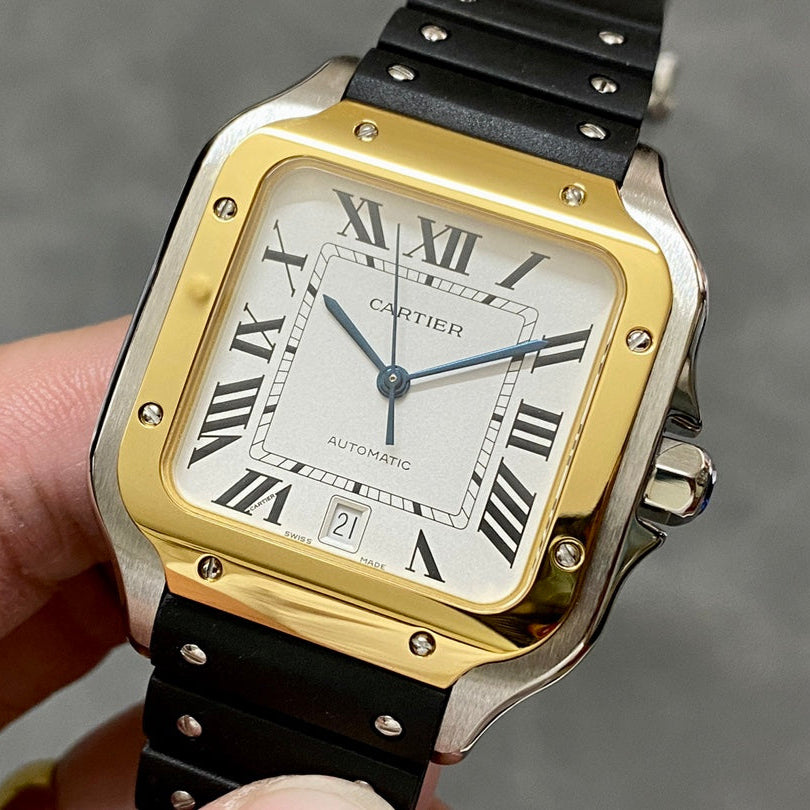 Cartier Santos Two Tone White Dial