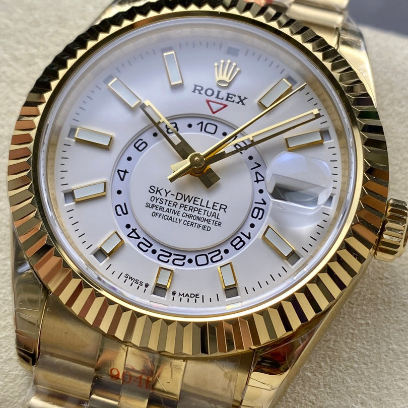 Rolex Sky Dweller Gold White Dial