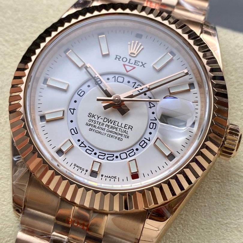Rolex Sky Dweller Rose White Dial
