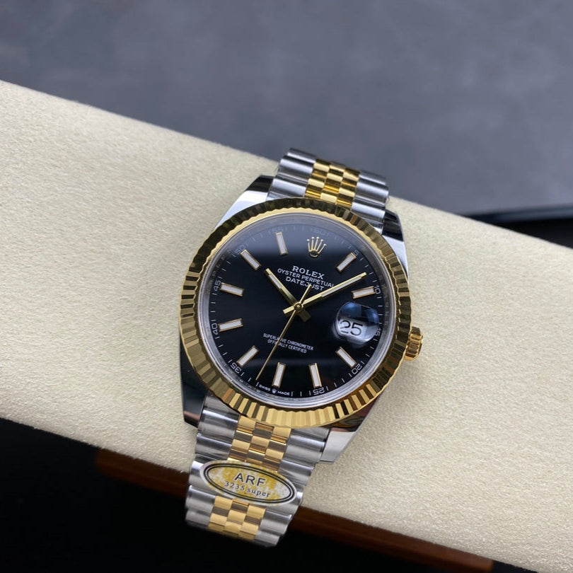 Rolex "Date Just Two Tone Gold" Black Dial