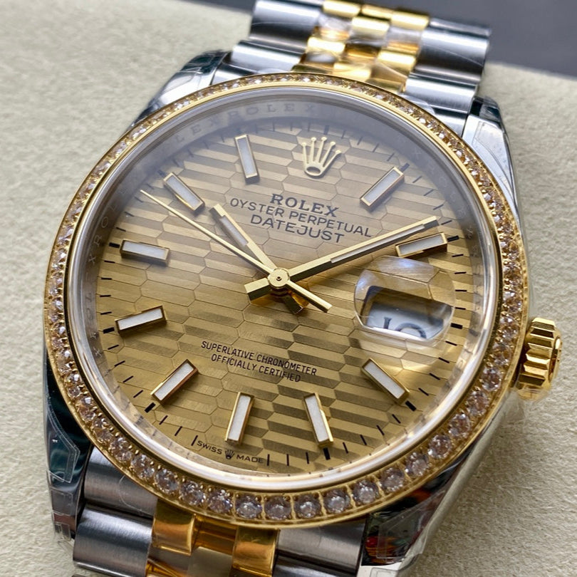 Rolex "Date Just Two Tone Gold" 36mm Diamond Bezel