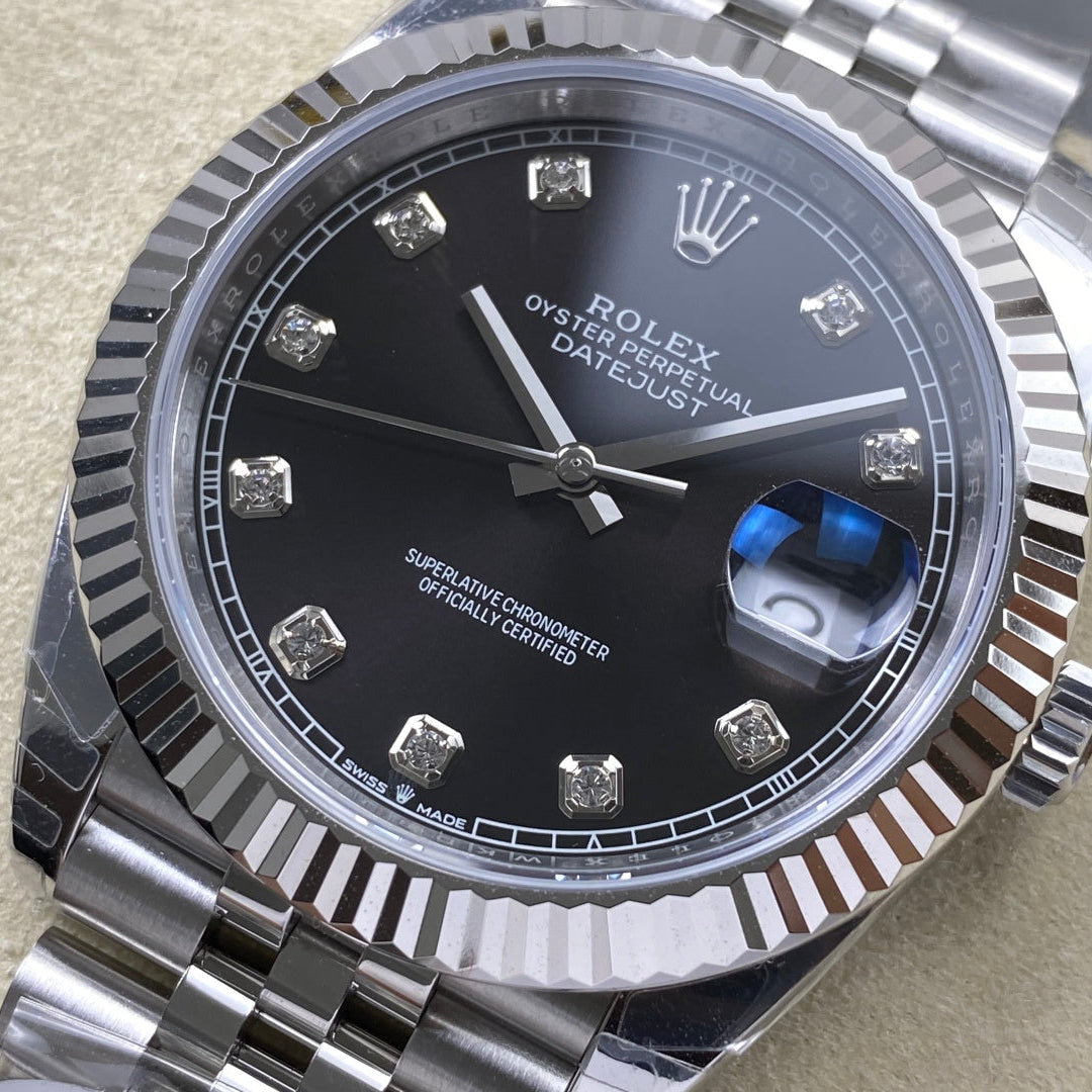 Rolex "Date Just Silver Diamond Dial