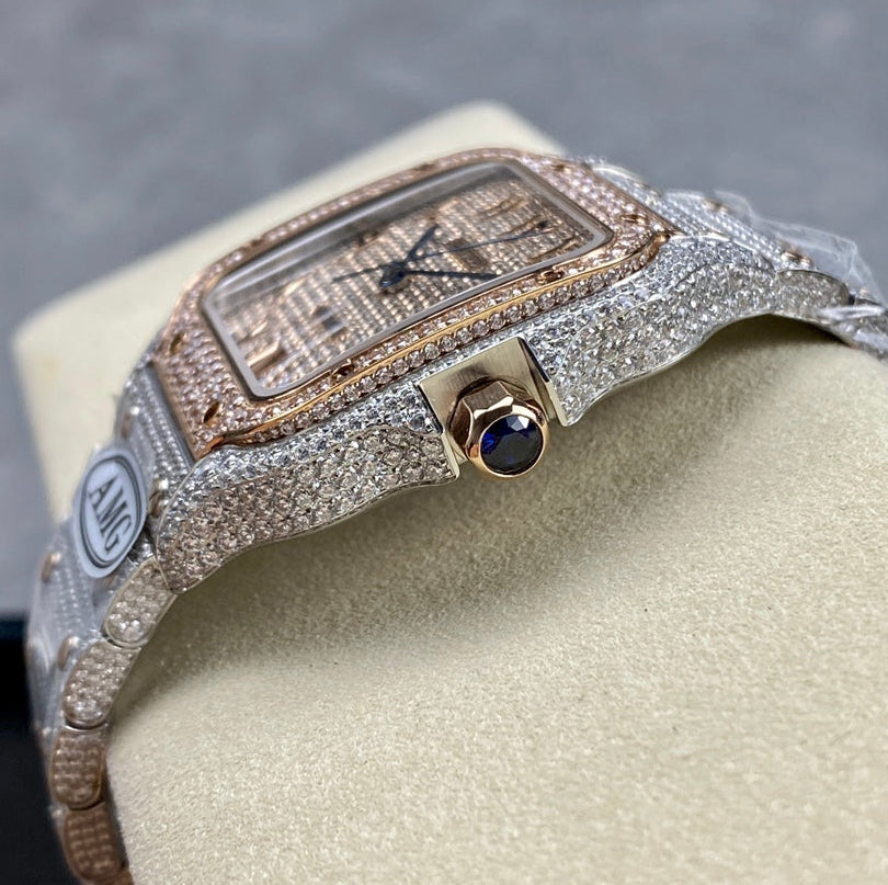 Cartier VVS Moissanite Two tone Rose Arab Dial