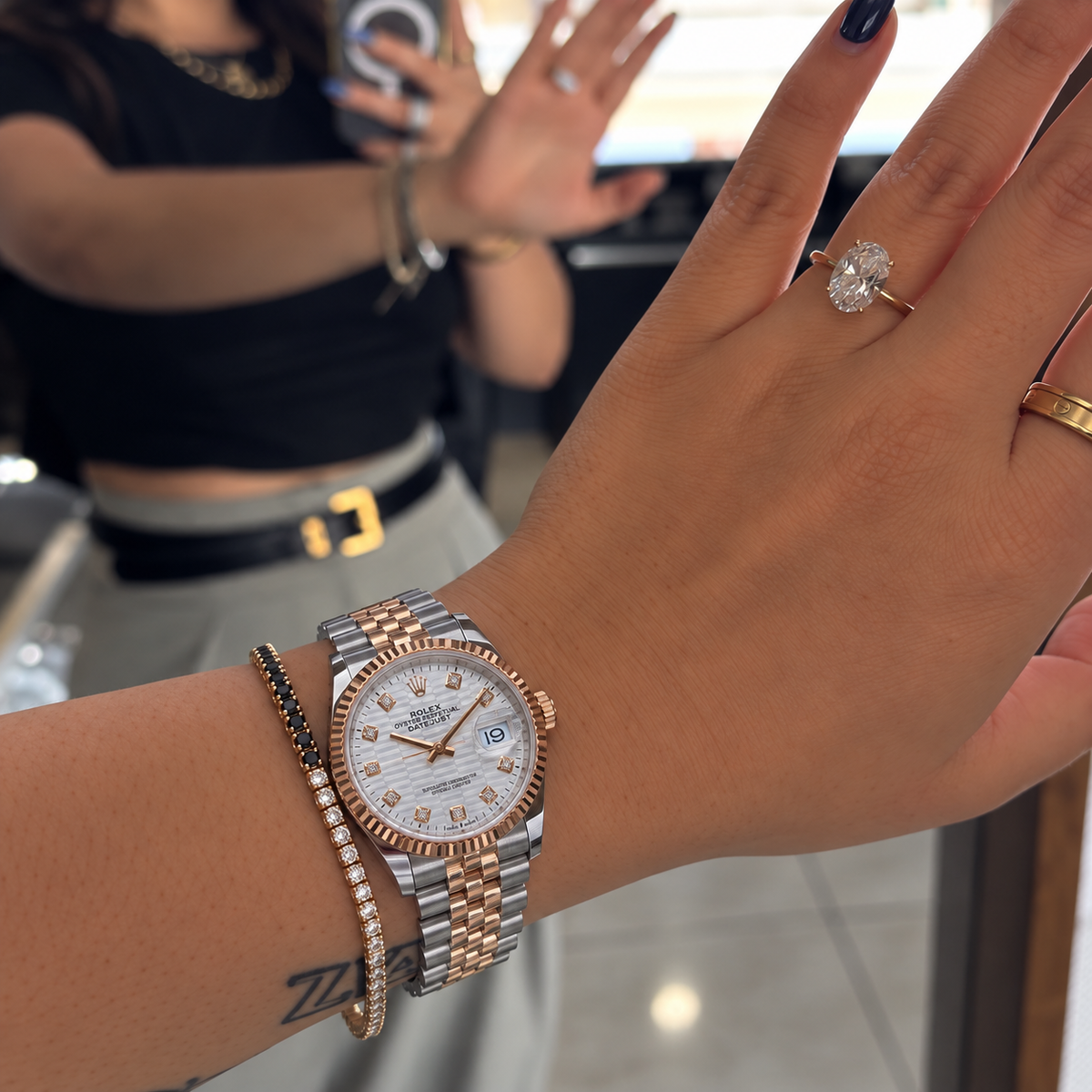 Rolex Two Tone Rose Gold Special Dial Woman