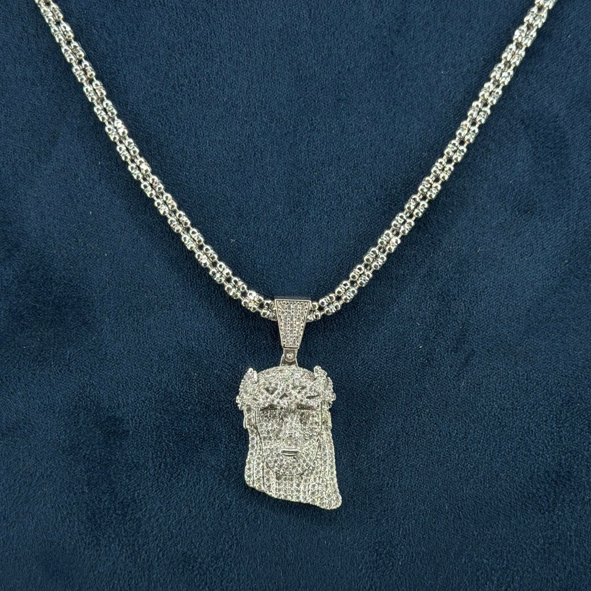 Pendant Cara Jesus Plata VVS Moissanite