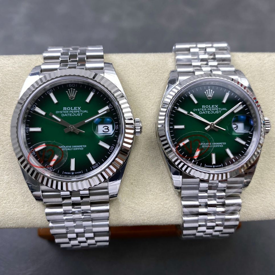 Rolex "Date Just Ombré Green Dial