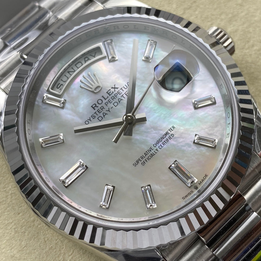 Rolex "Day Date White Gold Meteorite Face