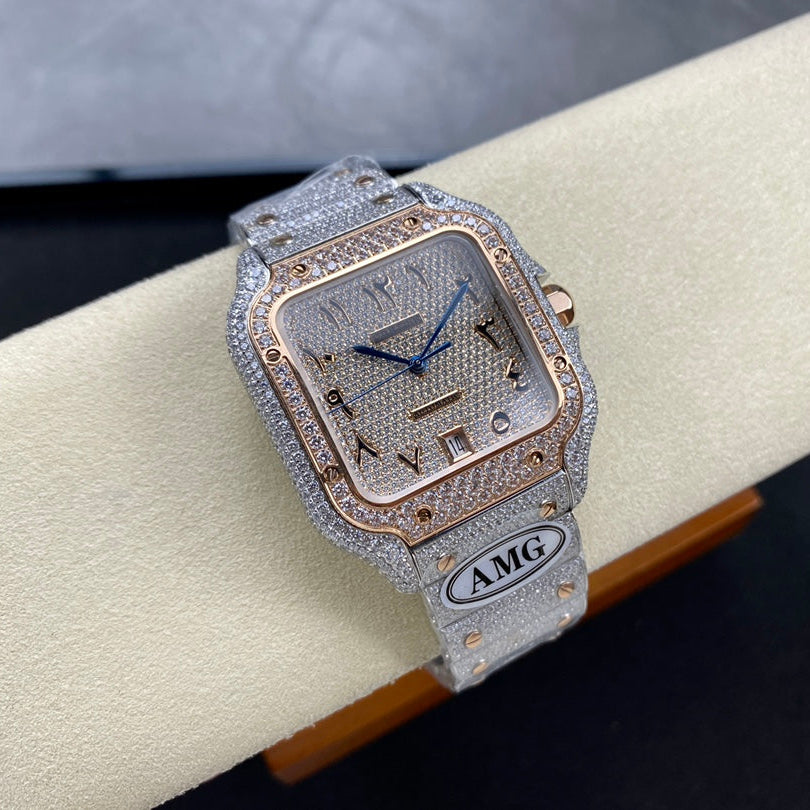 Cartier VVS Moissanite Two tone Rose Arab Dial