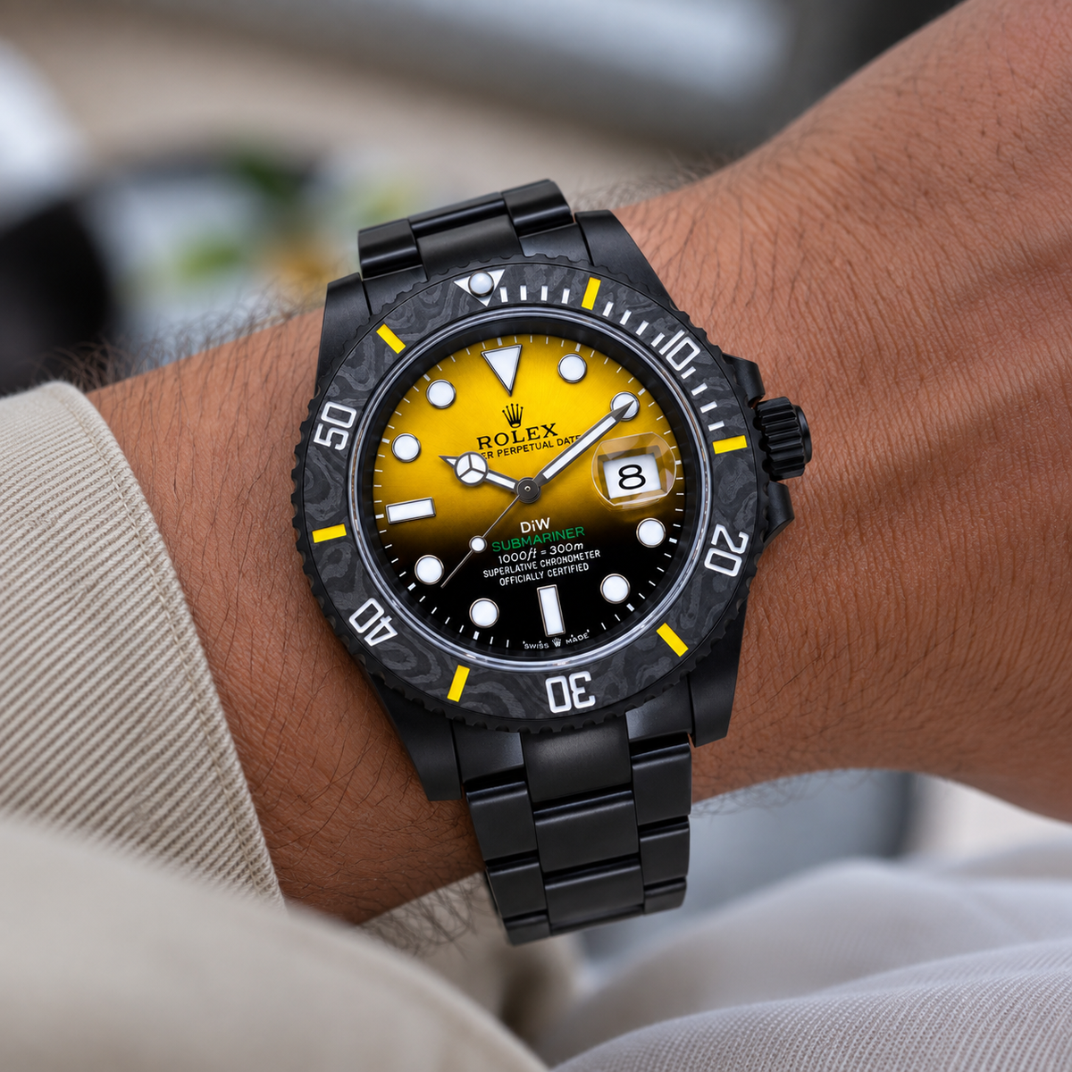 Rolex "Submariner" DiW Black Carbon Ceramic Yellow