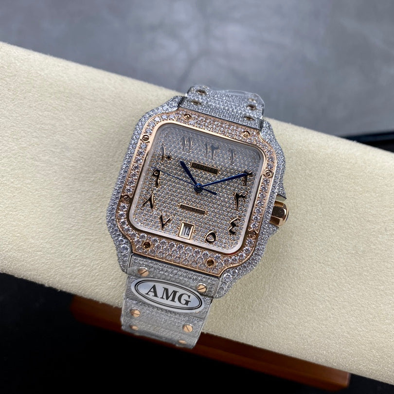 Cartier VVS Moissanite Two tone Rose Arab Dial