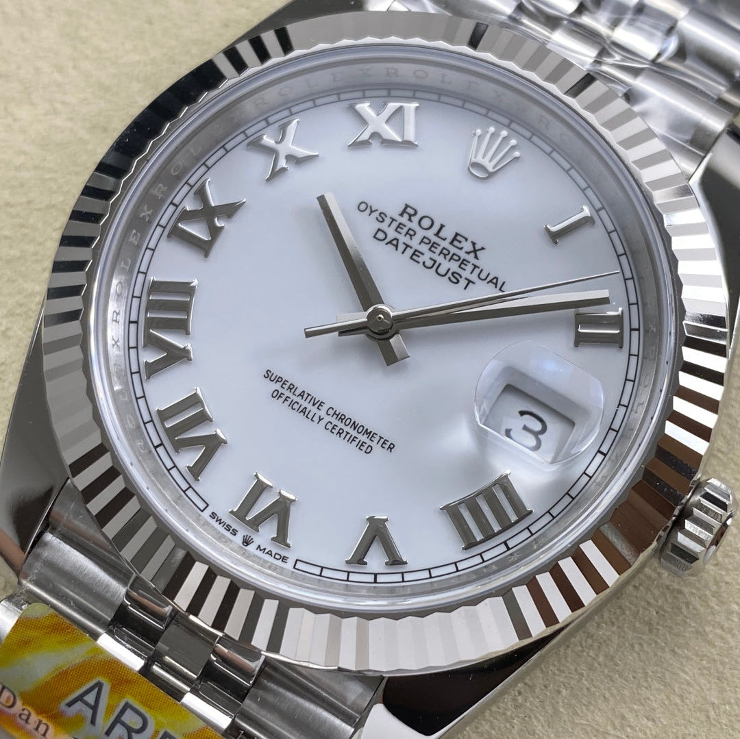 Rolex "Date Just White Román Dial