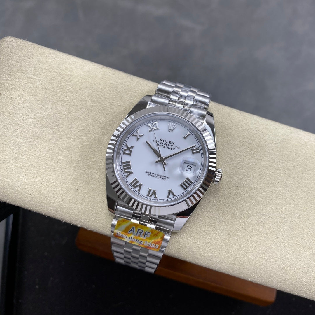 Rolex "Date Just White Román Dial