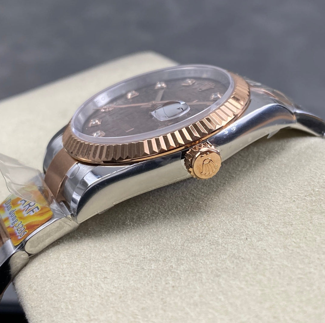 Rolex Two Tone Rose Gold with Diamond Dial Woman