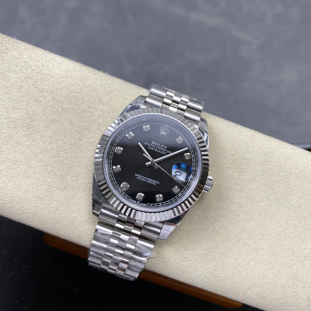 Rolex "Date Just Silver Diamond Dial