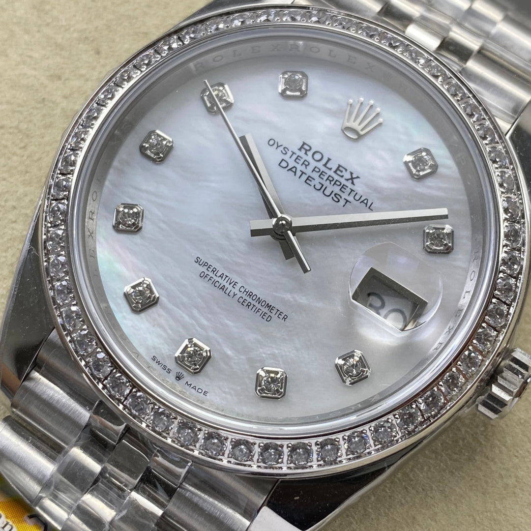 Rolex "Date Just Pearl Face Diamond