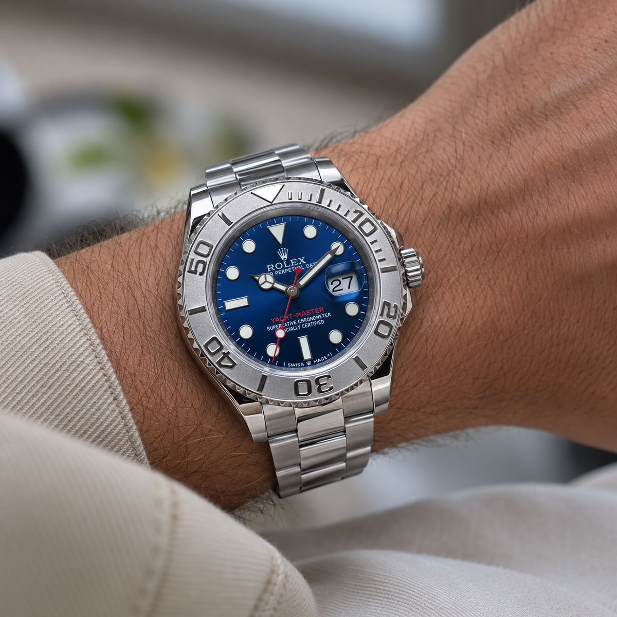 Rolex "Yatch Master" Silver Blue Dial