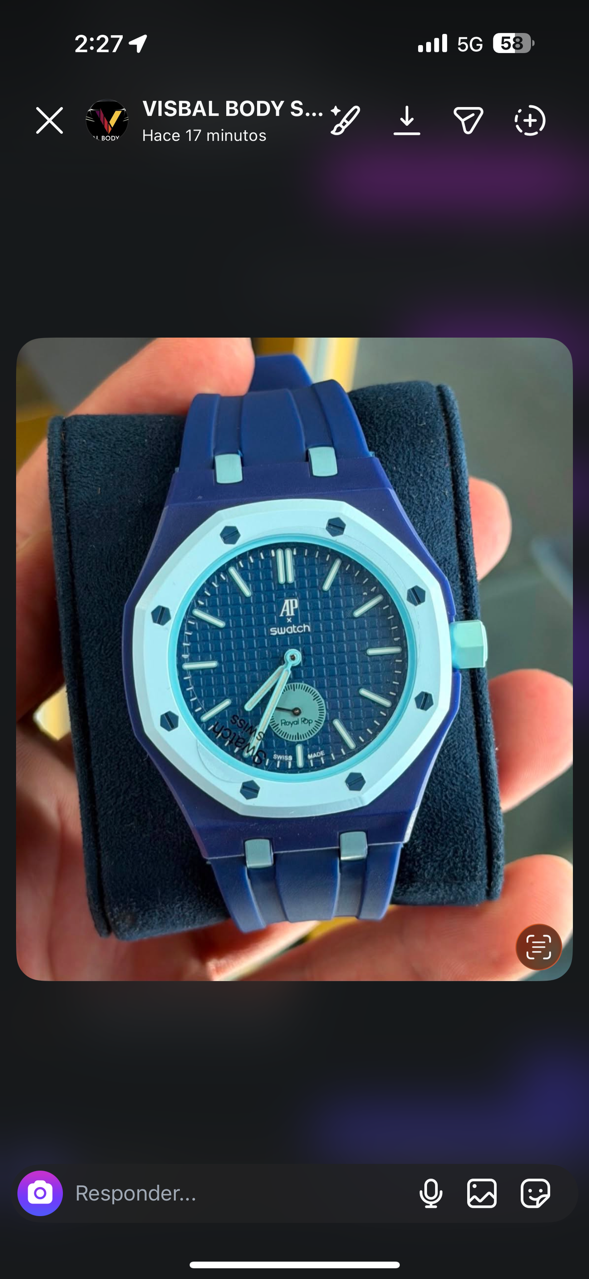 Swatch azul automático