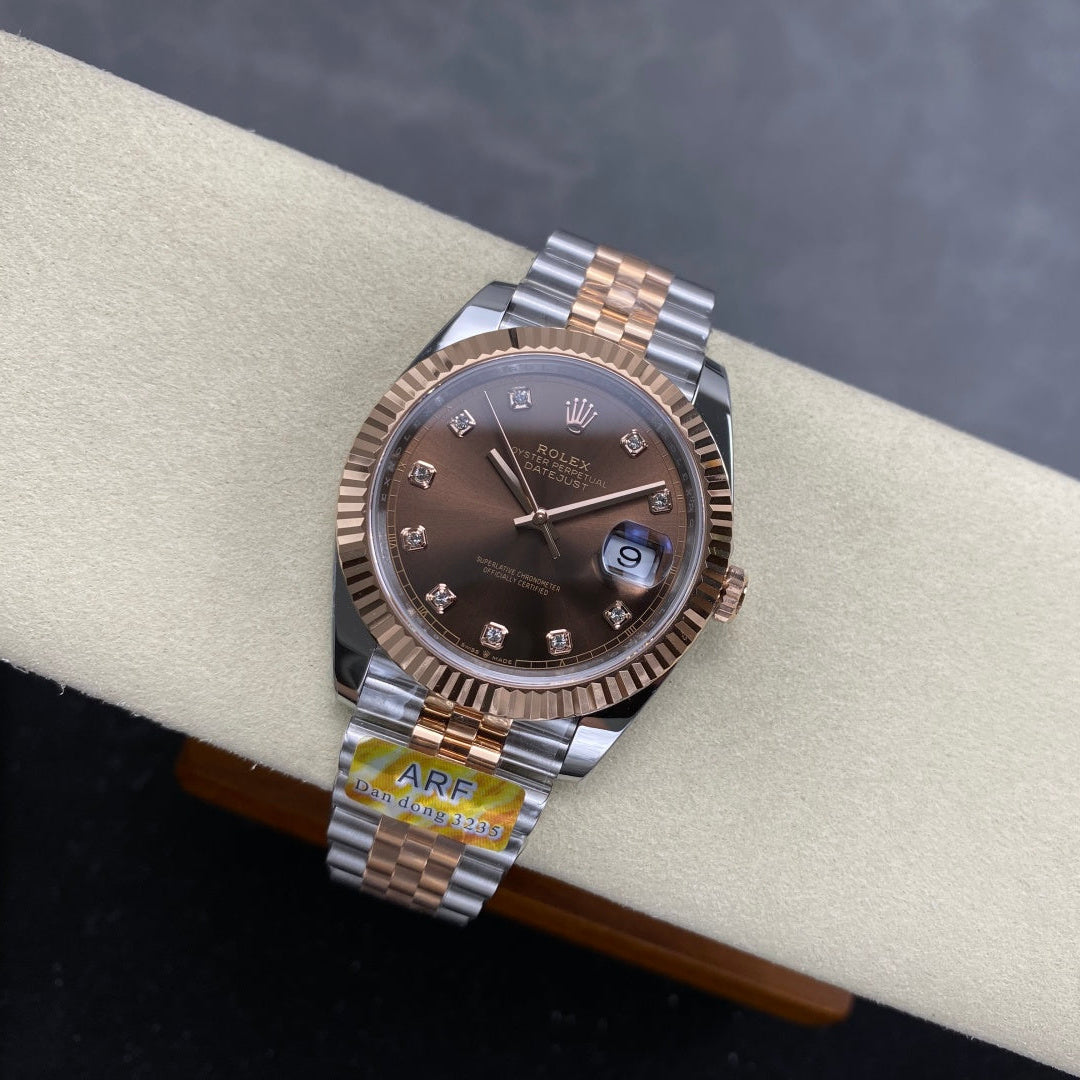 Rolex Date Just “Chocolate”Diamond Dial