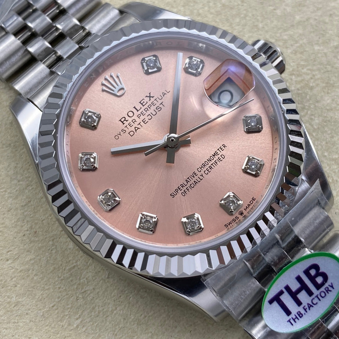 Rolex Rose Diamond Dial Woman