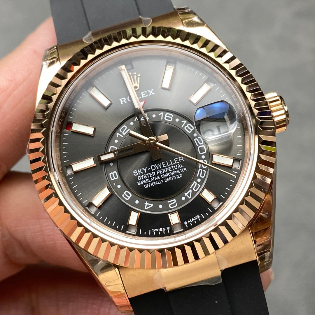 Rolex Sky Dweller Rose Oyster Flex