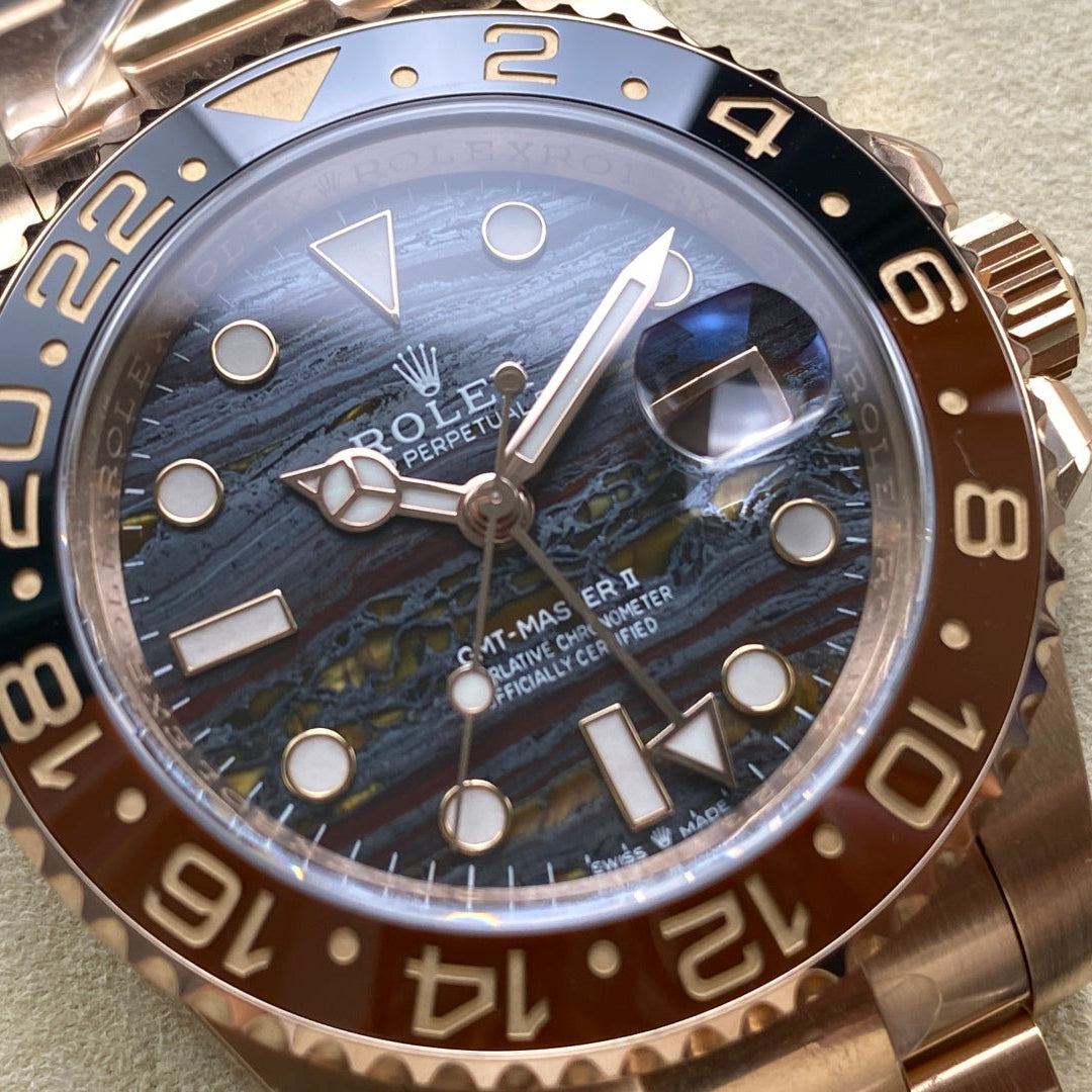 Rolex "GMT" 2025 Rose Gold Root Beer Face