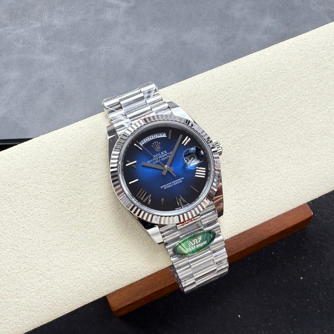 Rolex "Day Date Silver Blue Dial
