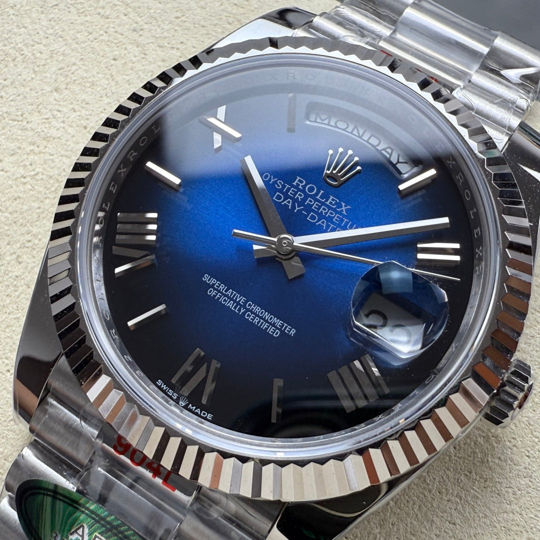 Rolex "Day Date Silver Blue Dial