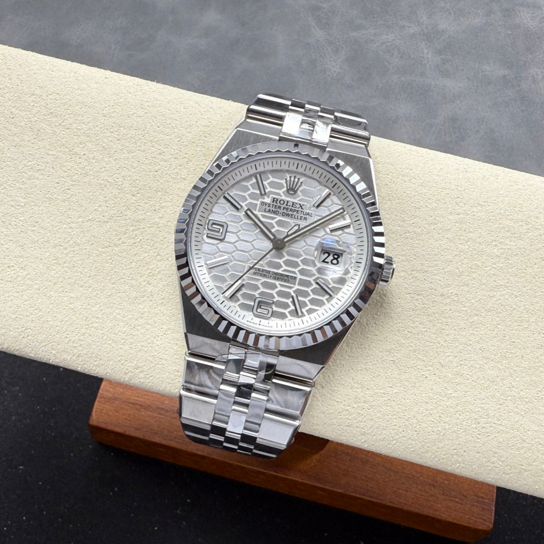 Rolex "Land-Dweller" Silver White Dial