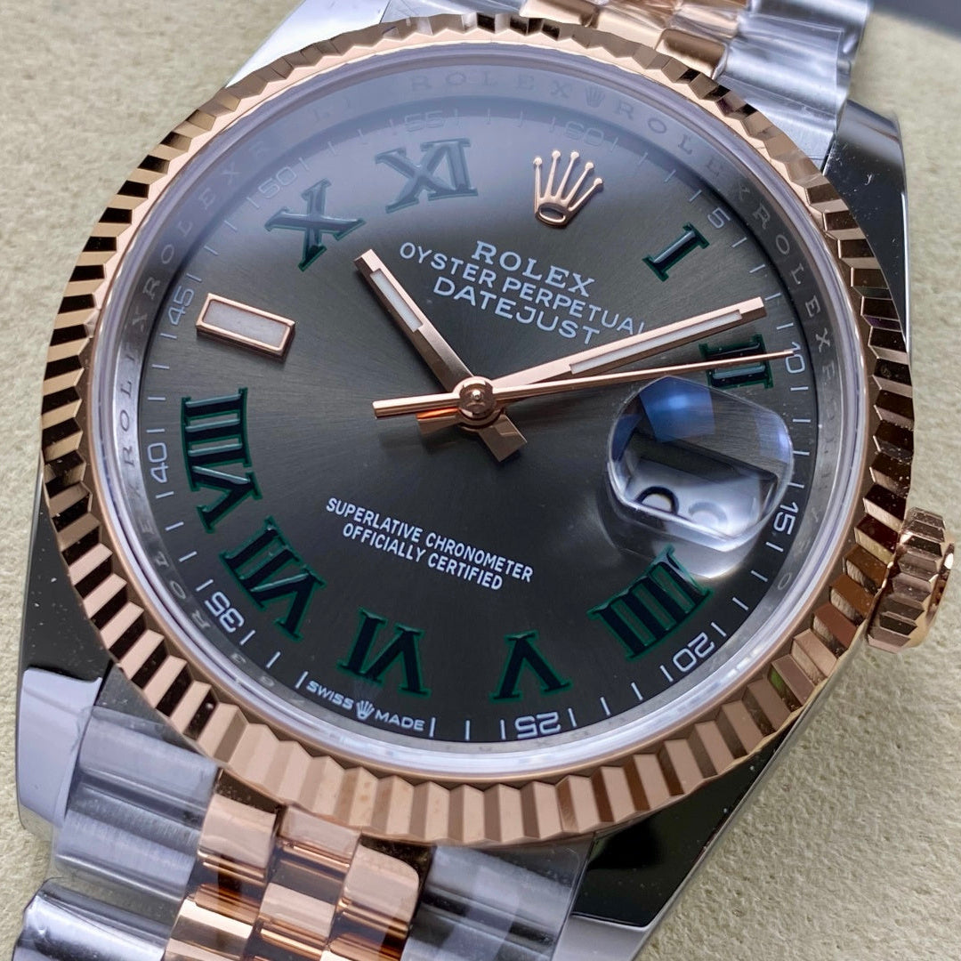 Rolex "Date Just Two Tone Wimbeldon Woman
