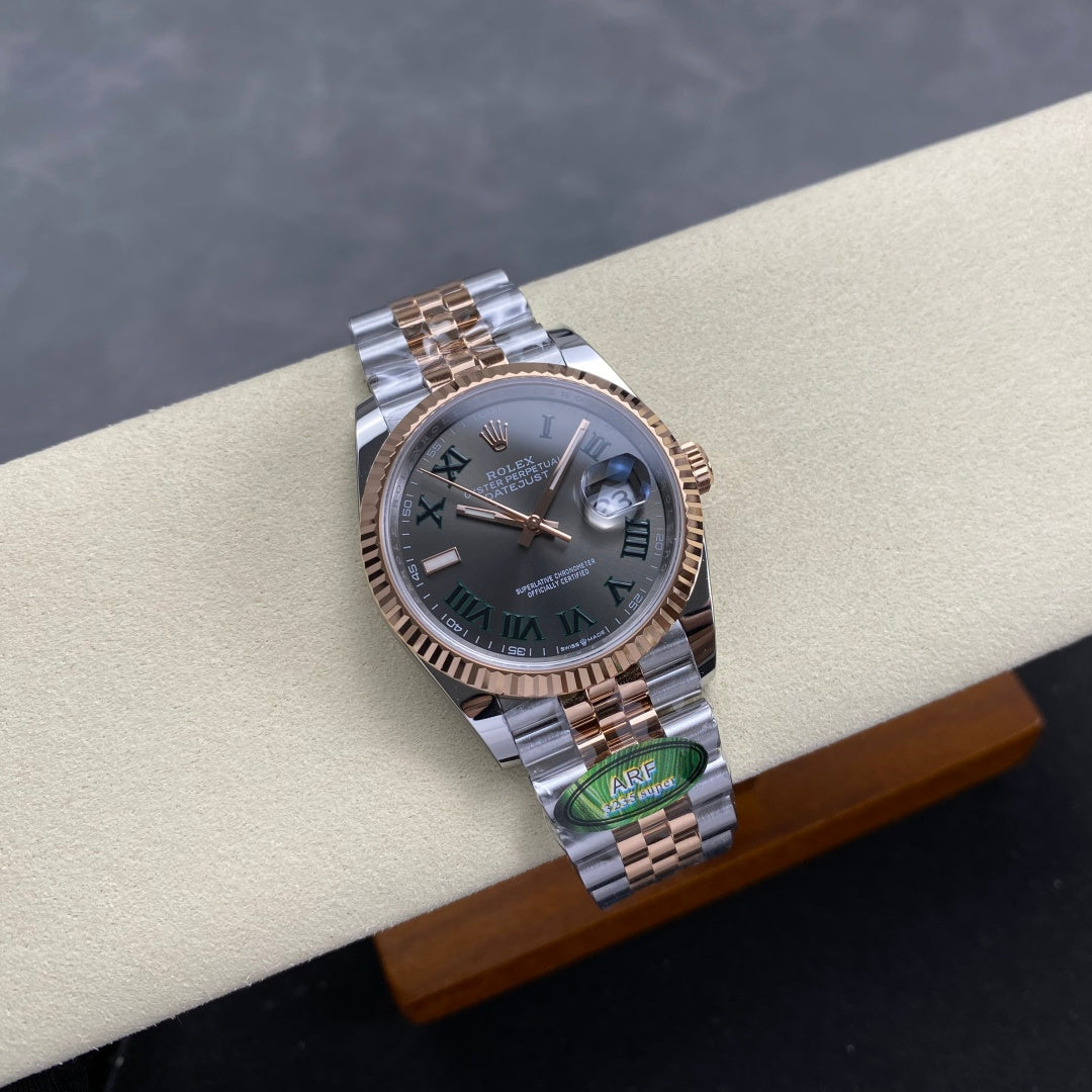 Rolex "Date Just Two Tone Wimbeldon Woman