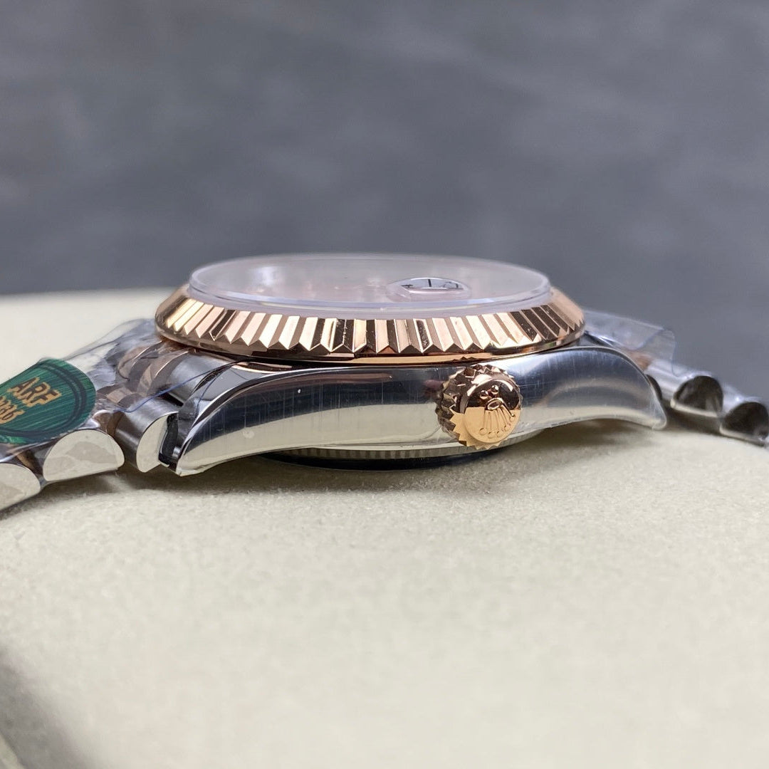 Rolex "Date Just Two Tone Gold Rose Dial Woman