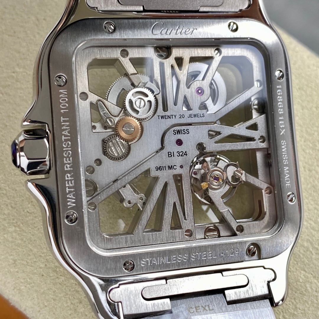 Cartier Santos Skeleton Silver