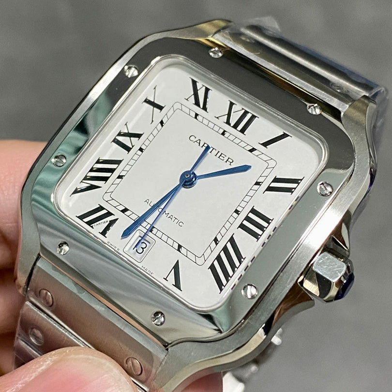 Cartier Santos Silver white dial