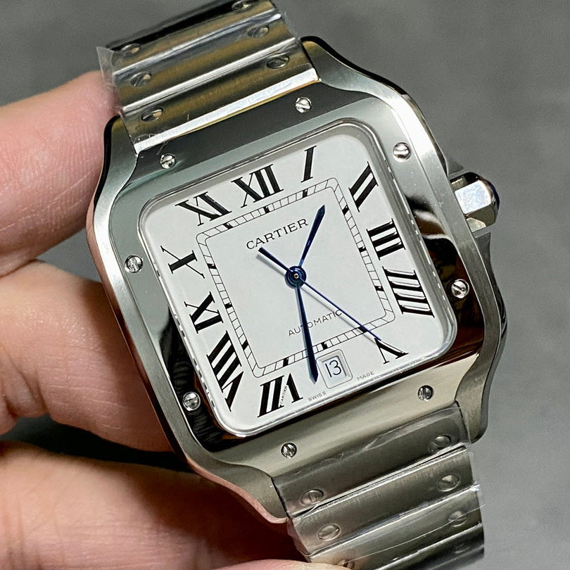 Cartier Santos Silver white dial