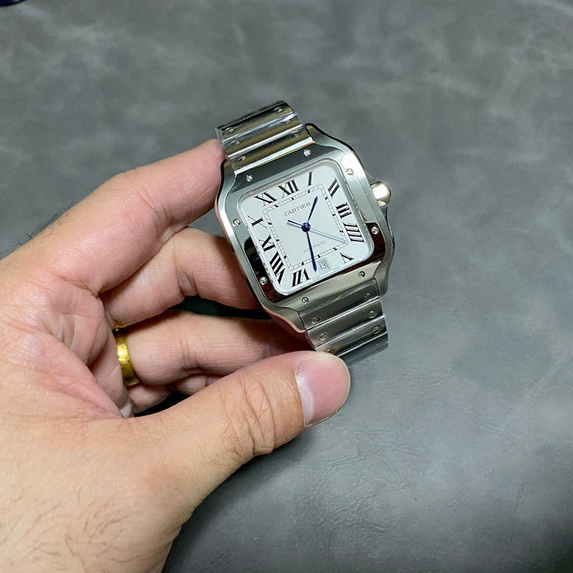 Cartier Santos Silver white dial